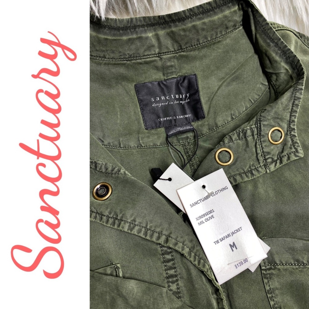 Sanctuary Safari Jacket Olive Green Lyocell Utility Minimalist Cabincore, Medium - Picture 6 of 14